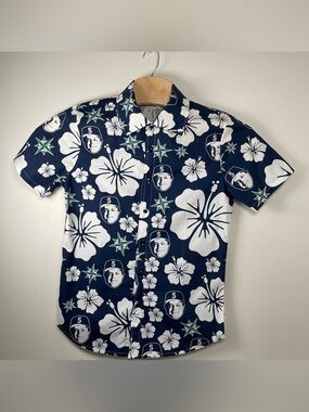 Seattle Mariners Aloha Hawaiian Shirt size M Floral Button Up SGA Baseball